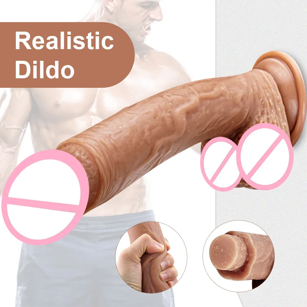 

Female Masturbator Skin Feeling Realistic XL Dildo for Women Huge Fake Penis With Suction Cup Lesbain Anal Sex Toys for Couples