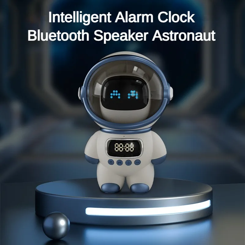 

Intelligent Bluetooth Audio Astronaut Home Creative Radio TF Card FM Clock AI TWS Speaker Intercom Alarm Clock Atmosphere Lights