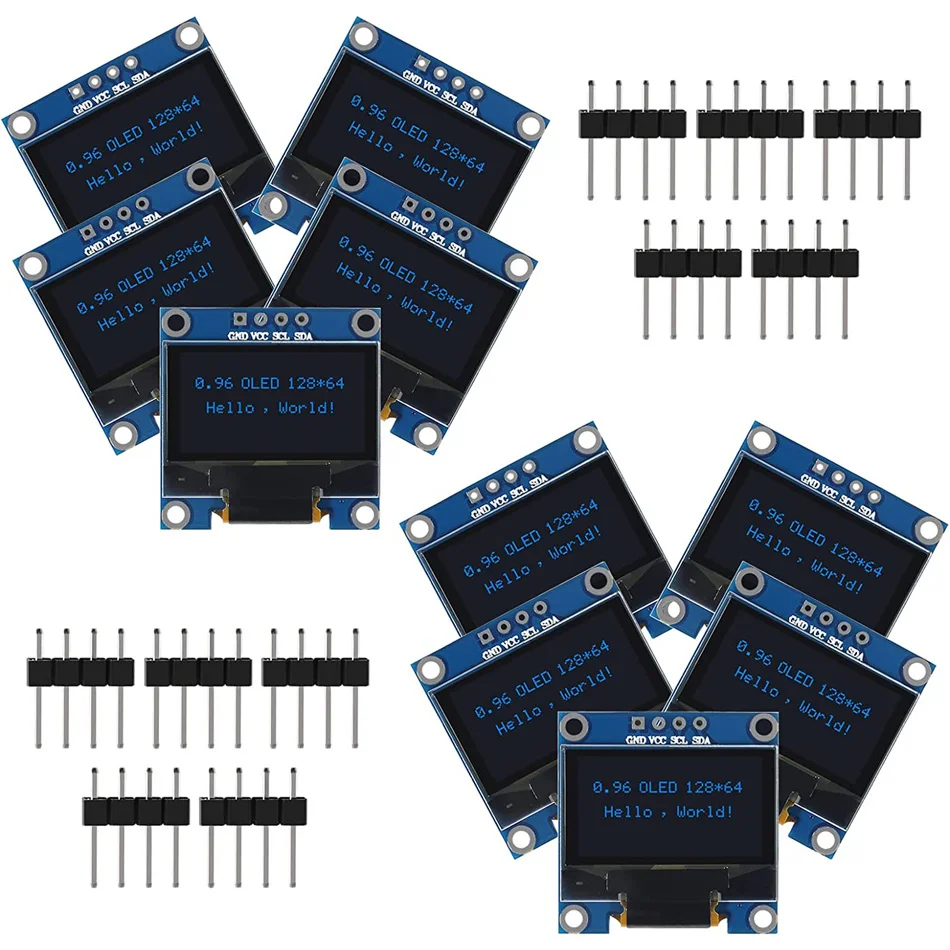 

10pcs 0.96" OLED SPI/IIC I2C white/blue/yellow blue 0.96 inch OLED module 128X64 OLED LCD LED Display Module For ARDUINO