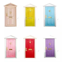 miniature wood elf door tooth fairy door mini house accessories pretend play toy gift for kids furniture simulation miniatures