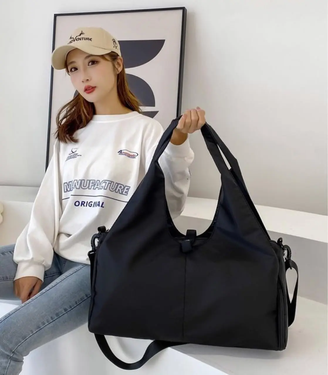 Сумка для коврика йоги спортивная сумка женщин легкая с отделением обуви и