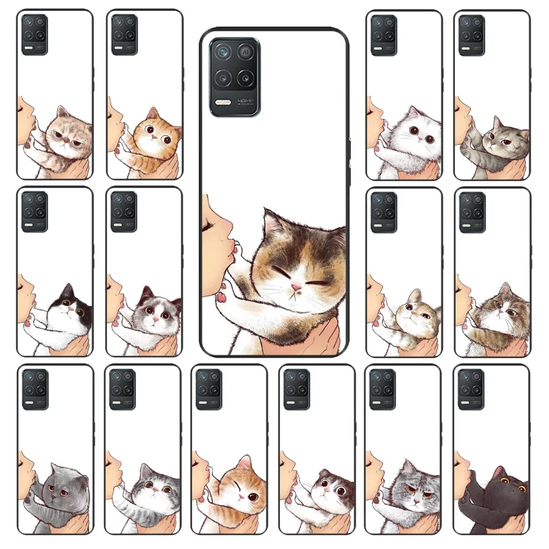 

No Kisses Cat Phone Case for OPPO Realme GT 2 Pro X2 Pro XT C25S 8 7 6 Pro 6i GT Master C3 C21 C21Y C11 X3 SuperZoom
