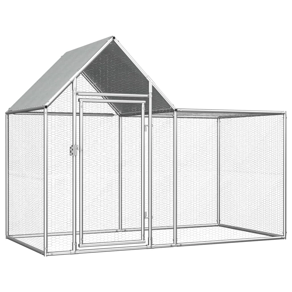 

Chicken Coop,Small Animal Supplies, 2x1x1.5 m Galvanised Steel