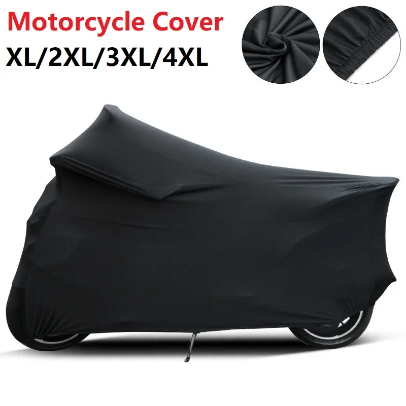

Universal Motorcycle Stretch Covers UV Protector Cover Indoor Outdoor Bike Motor Scooter Dustproof Cover Elastic Fabric XL-4XL