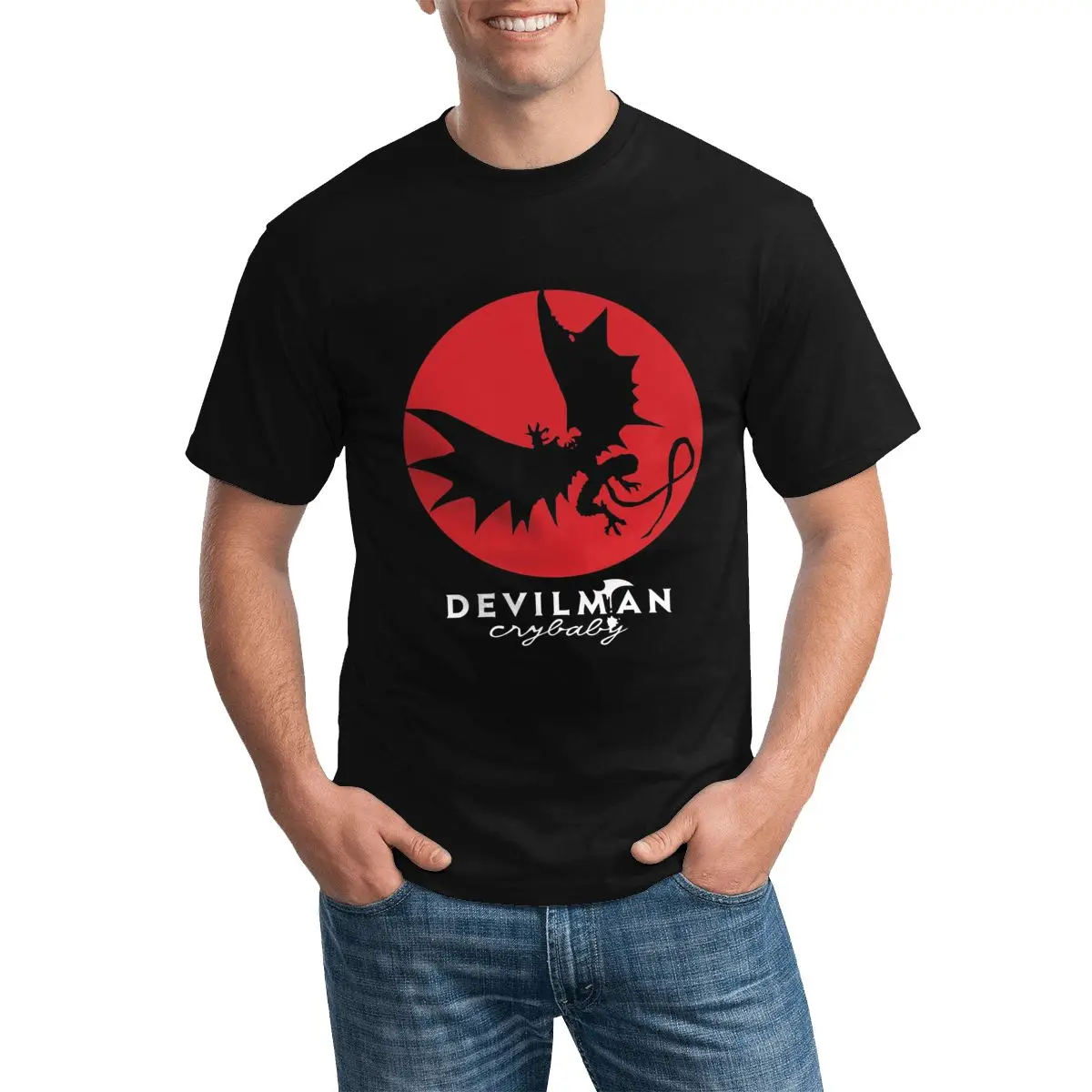 

Redmoon Devilman Devilman Crybaby Anime Vintage T Shirt Men manga akira fudo graphic Fun T-Shirt Crewneck Premium Top Tees