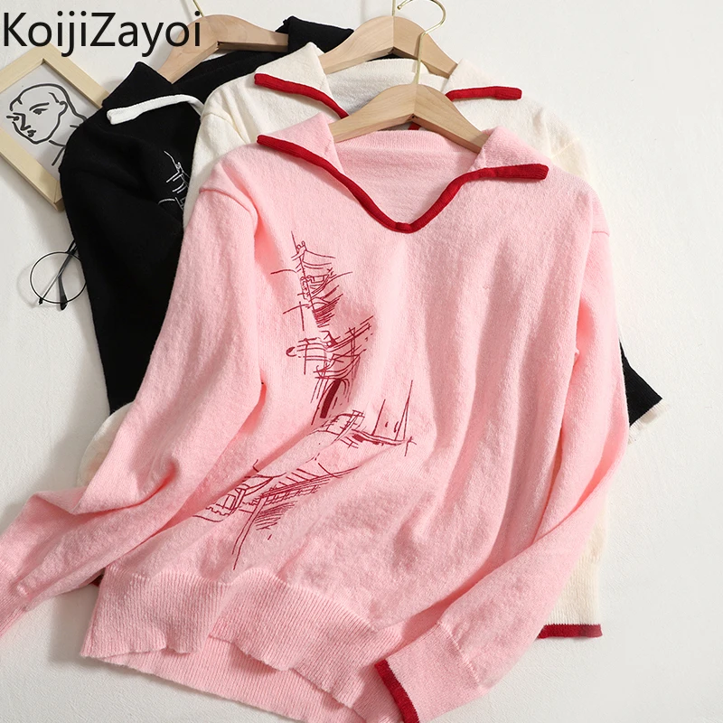 

Женский трикотажный свитер с V-образным вырезом, свободного покроя