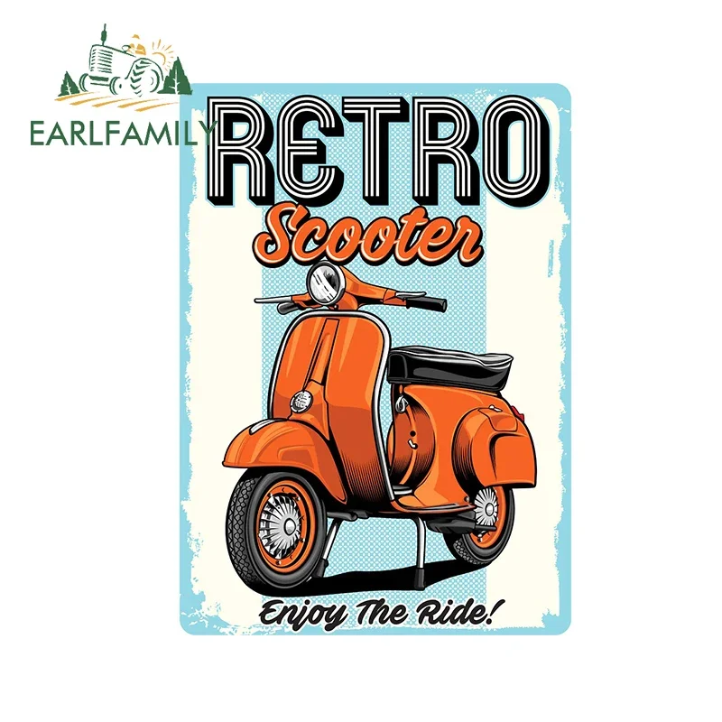 

EARLFAMILY 13 см x 9,8 см забавные автомобильные наклейки для ретро скутера путешествия плакат наклейки ноутбук мотоцикл стены авто водостойкая наклейка