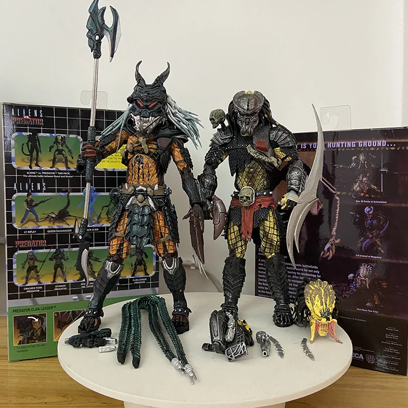 Фото NECA Concrete Jungle Фигурка Warrior Hunter Chief Alien VS Predator Лицо со шрамом Хищник Делюкс Коллекционная игрушка Подарки Куклы №2