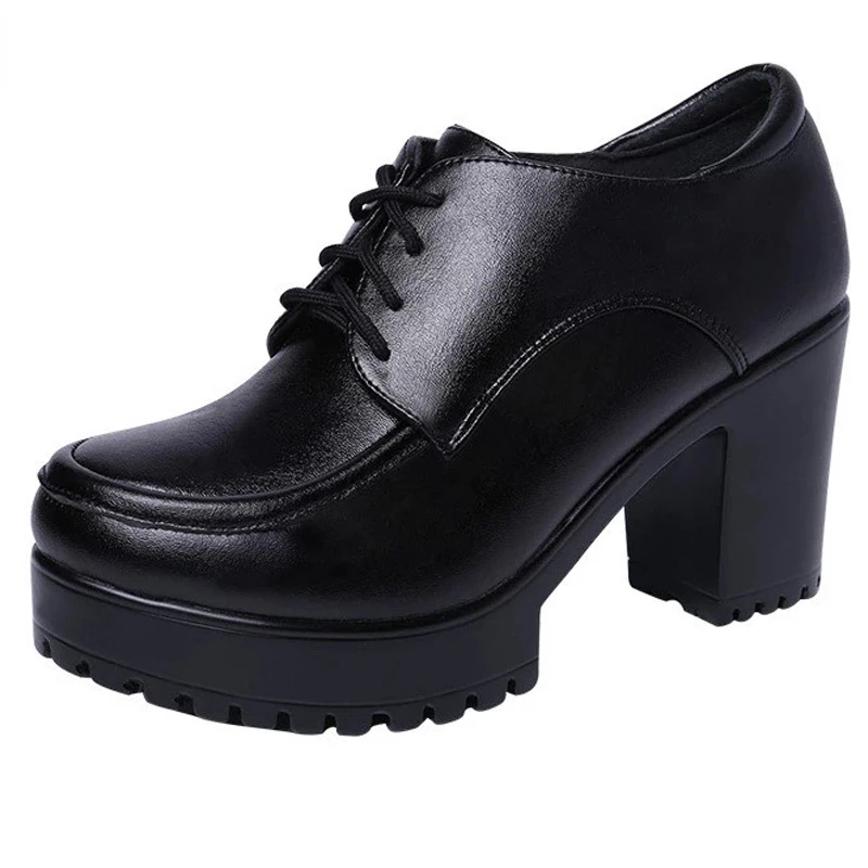 

2022 Autumn and Winter New Fashion Deep Mouth Thick Heel Platform Shoes Women's Oxford Shoes High Heels