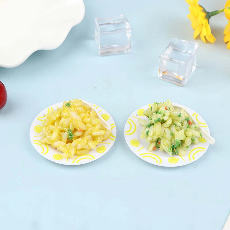 

1:12 Dollhouse Miniature Fried rice Mini rice Food for Doll House Kitchen Toys