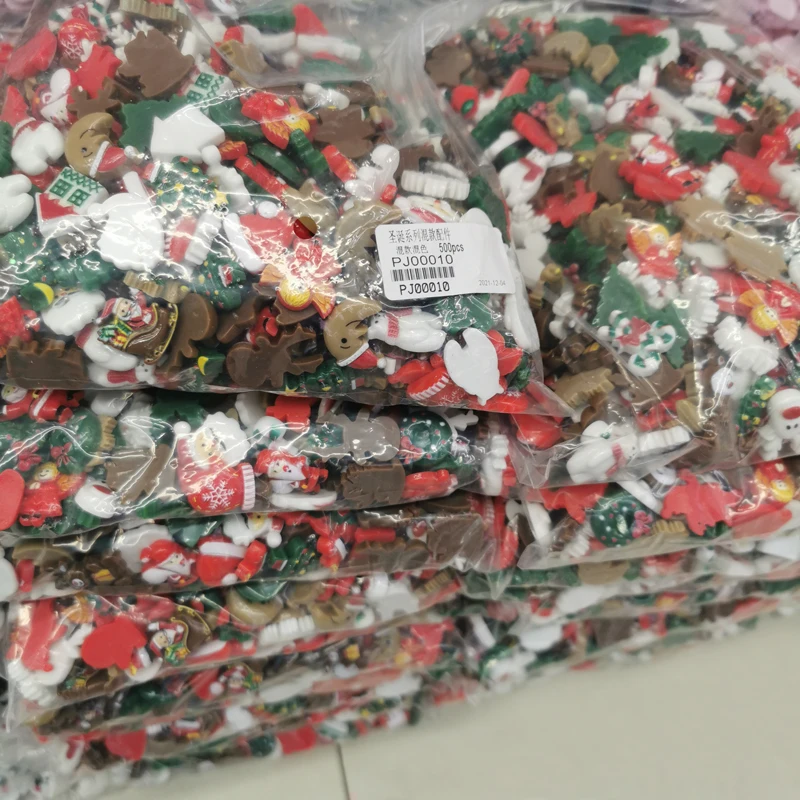 500 шт. diy 20 мм Рождественская елка Санта Смола Украшение с плоской спинкой для