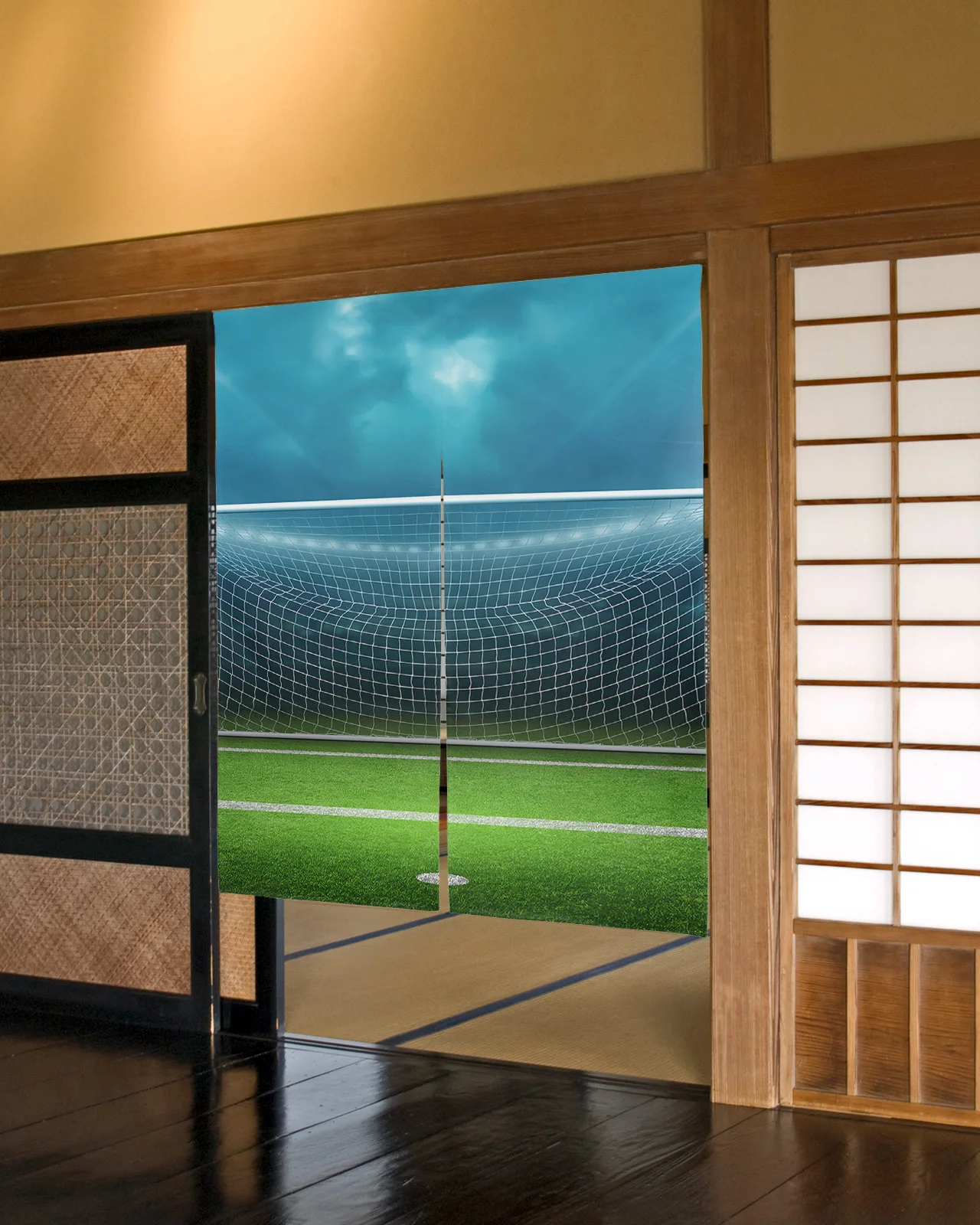 

Football Field Goal Japanese Door Curtain Restaurant Kitchen Entrance Partition Doorway Curtains Half-Curtain