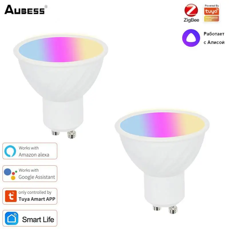 

Умная Светодиодная лампа Tuya ZigBee, декоративный светильник с дистанционным управлением, теплым и холодным белым свесветильник, с поддержкой ...