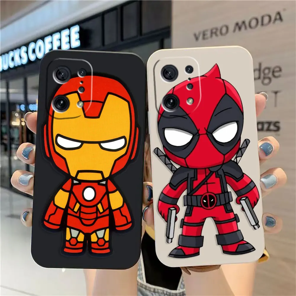 

Case For OPPO FIND X5 X3 X2 REALME X50 RENO 4Z 6 7 Lite 5Z 5F 7Z 4G 5G PRO Simple Liquid Silicone Case Marvel Deadpool Iron Man