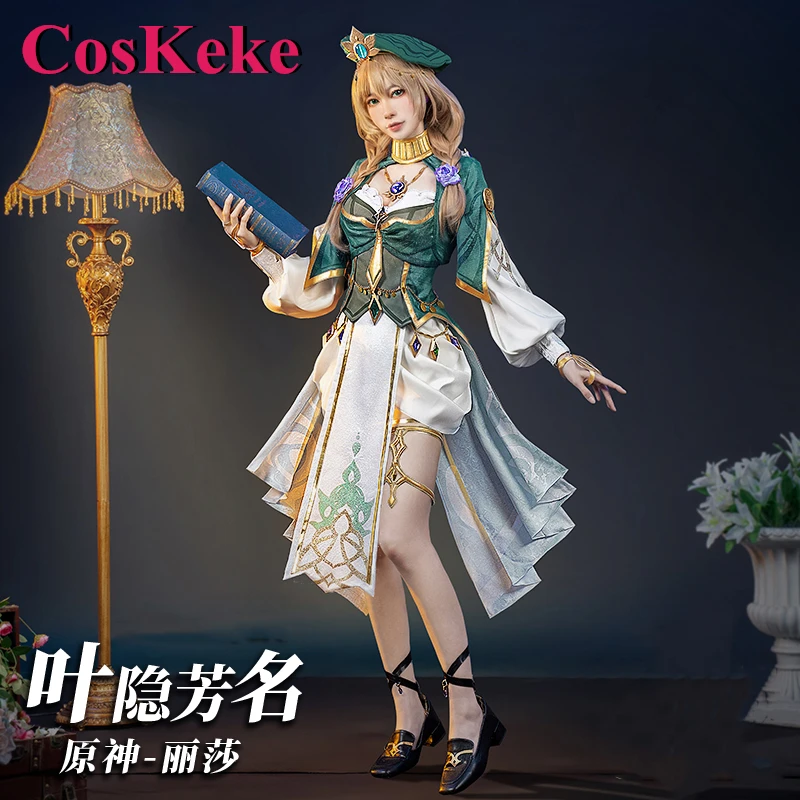 

CosKeke Lisa Cosplay Costume Hot Game Genshin Impact Sweet Elegant Formal Dress Women Party Role Play Clothing S-XXL