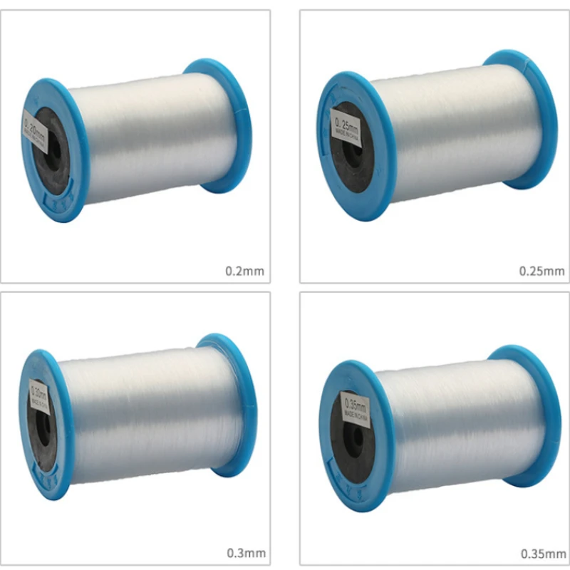 0.2-1.0mm Transparent Crystal Cord Large Roll Non Elastic Fishing Rope Handmade DIY Beaded Ring Jewelry Accessories