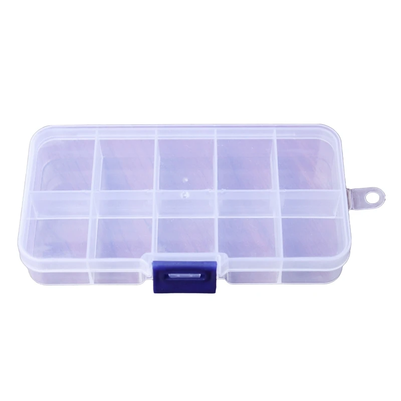 

10 Grids Adjustable Transparent Plastic Storage Box for Small Component Jewelry