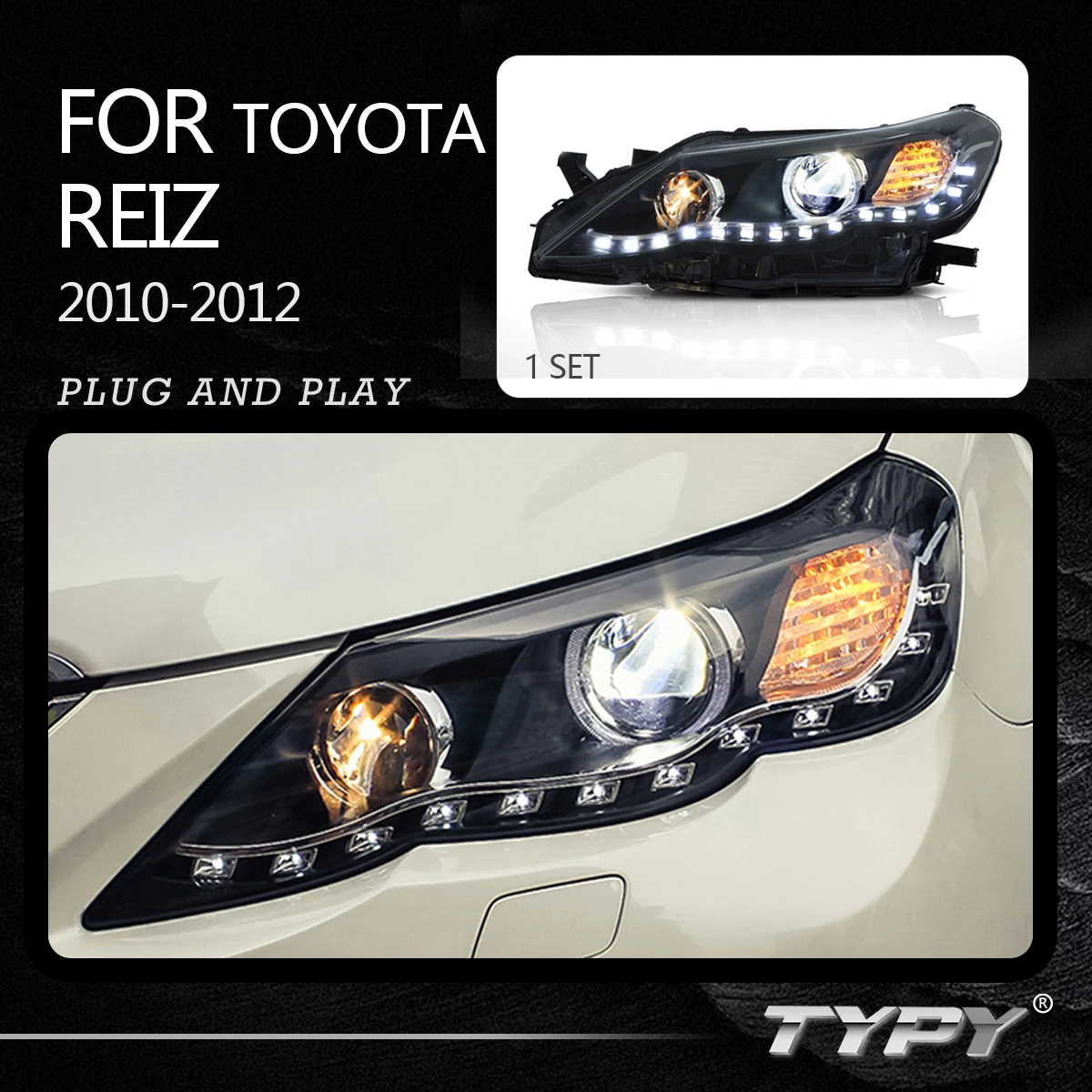 

Автомобильная лампа с указателем поворота и ДХО для Toyota Reiz 2010 2011 2012