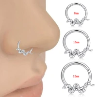 stainless steel snake piercing nose ring body clips hoop for women men fashion body jewelry gifts cartilage piercing jewelry