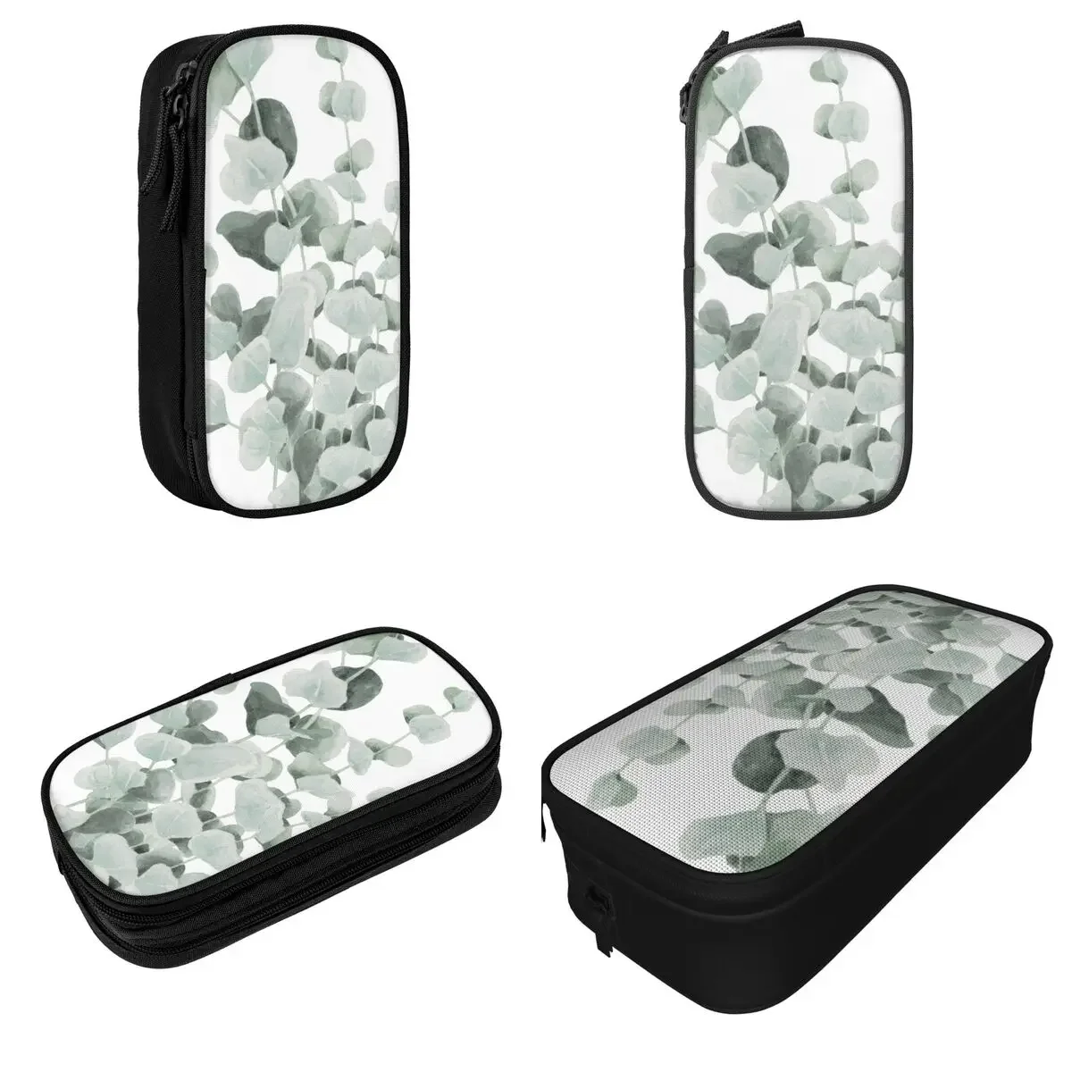 Вертикальный карандаш с листьями эвкалипта фотоботанический акварельный