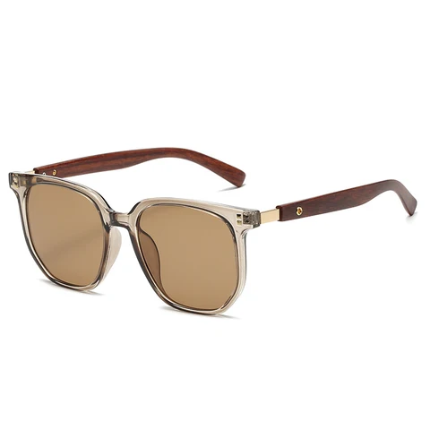 Женские квадратные солнцезащитные очки SHAUNA, солнцезащитные очки в стиле ретро с деревянными гвоздиками и защитой UV400