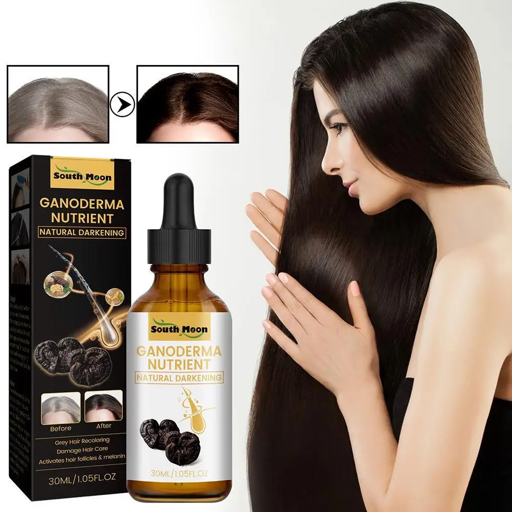 

Black Hair Oil For Repairing From White To Black Nourishing Moisturizing Scalp Herbal Lotion Liquid Repair Anti-frizz Hair 30ml