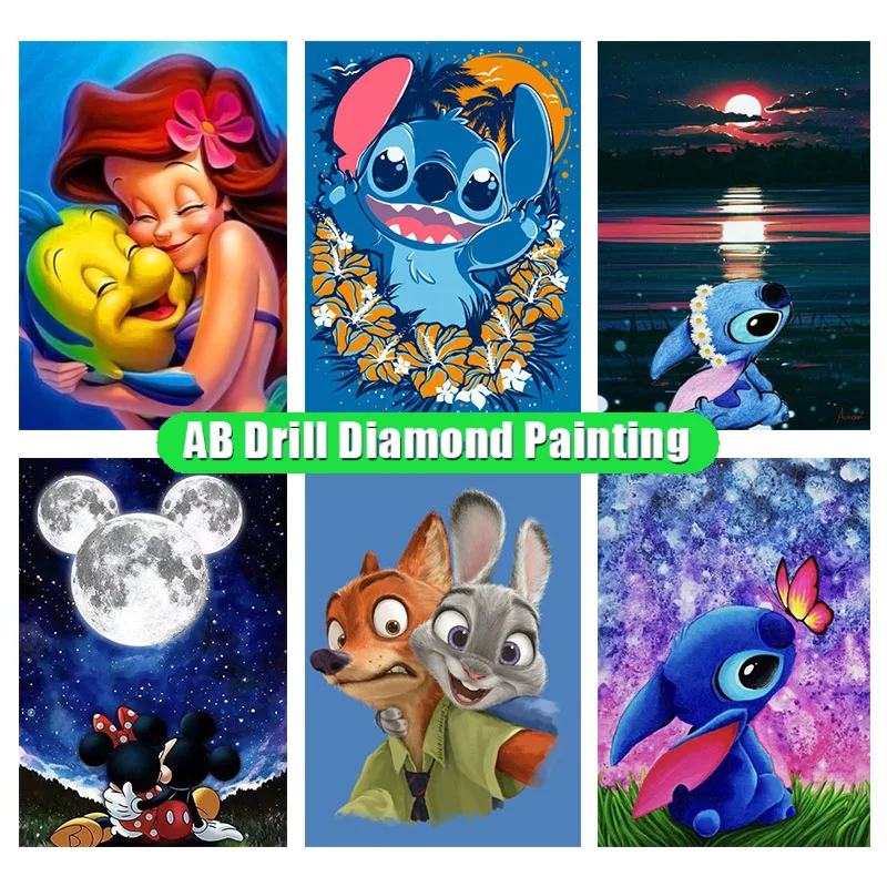 

Disney 5D Ab Cartoon Lilo Stitch Nani Cheshire Cat Diamond Painting Star Wars Baby Yoda Mosaic Embroidery Room Decor Gifts Ll271