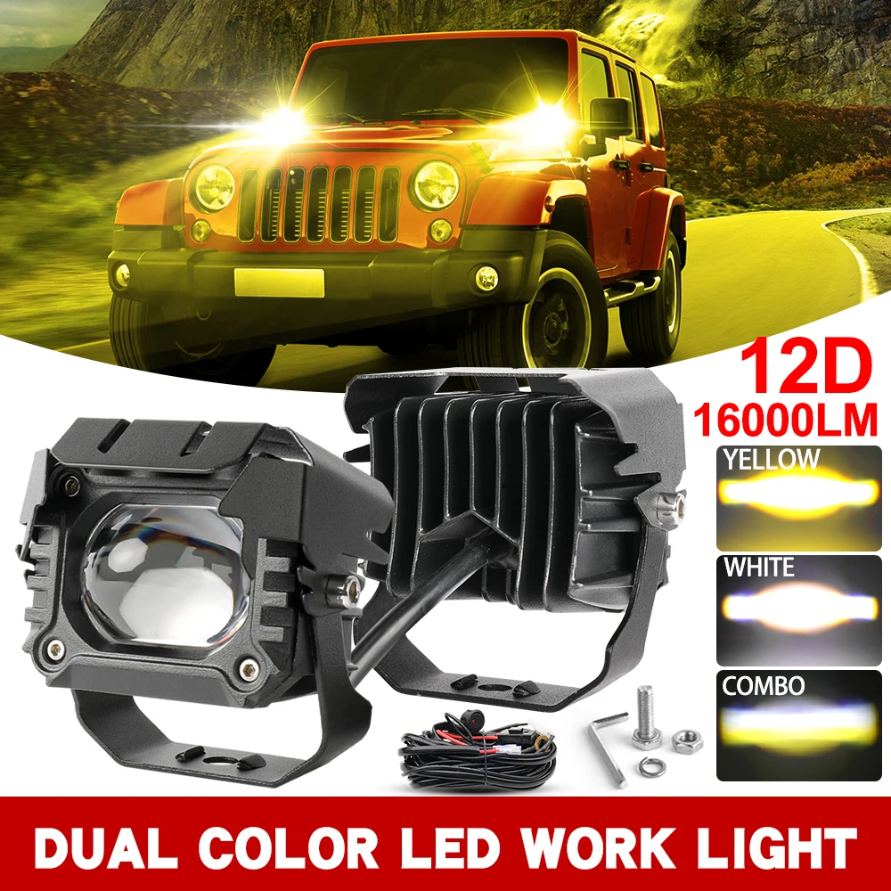 

HAOLIDE 3inch 16000LM LED Light Bar Pods Offroad Waterproof Spotlight Fog Driving Lamp 12V 24V LED Work Light Truck SUV 4WD ATV