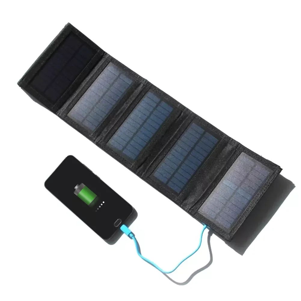 

7W/6W/5W USB Foldable Solar Panel Charger Pack Cell Phone Charging Mobile Power Bank for Hiking Camping Outdoors Accessories