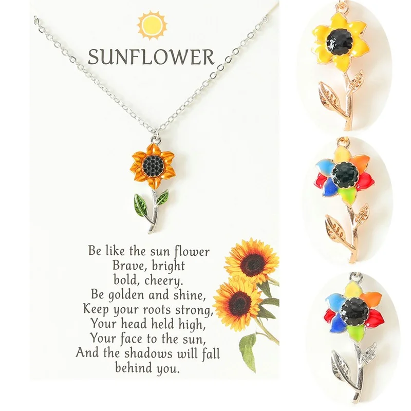 

2022 Fashion Sunflower Choker Necklace for Women Cute Flower Pearl Pendant Lady Girls Party Jewelry Accessories New Charm Gift