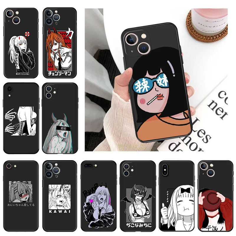 Черный матовый чехол для телефона iphone 16 15 14 13 12 Mini 11 16Pro Max 7 8 Plus X XS XR мягкий с