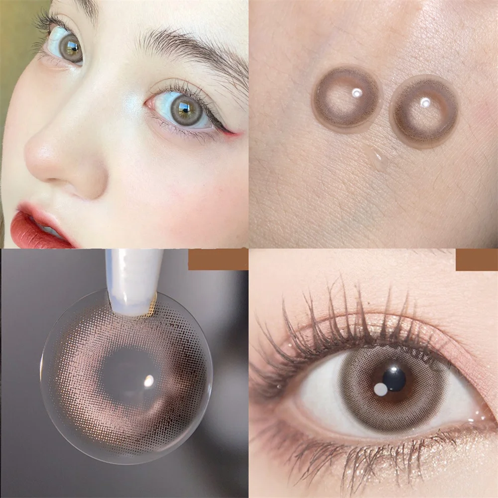 4D синие контактные линзы ежегодные цветные мягкие для глаз близорукости степень