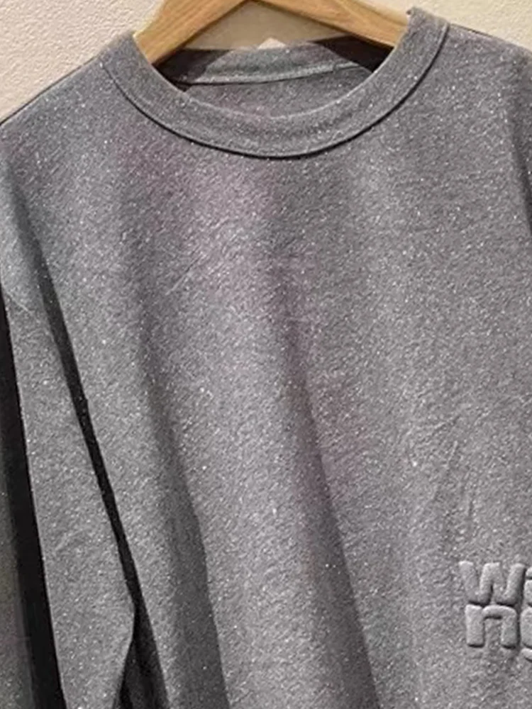 

Футболка с длинным рукавом и круглым вырезом, с принтом букв