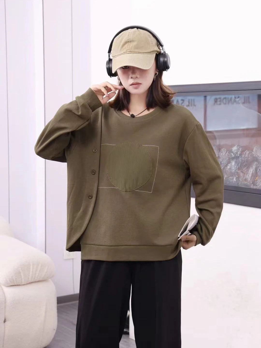 Женская асимметричная футболка Sl из полиэстера и хлопка