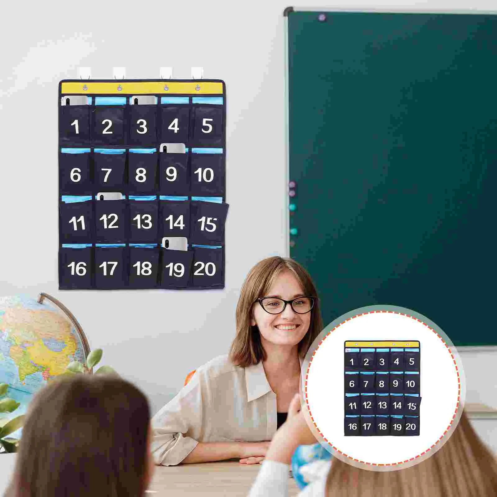 

Headset Holder Hanging Bag Storage Cell Holder Compatible Classroom Sundries Closet Non-woven Fabric Convenient Student