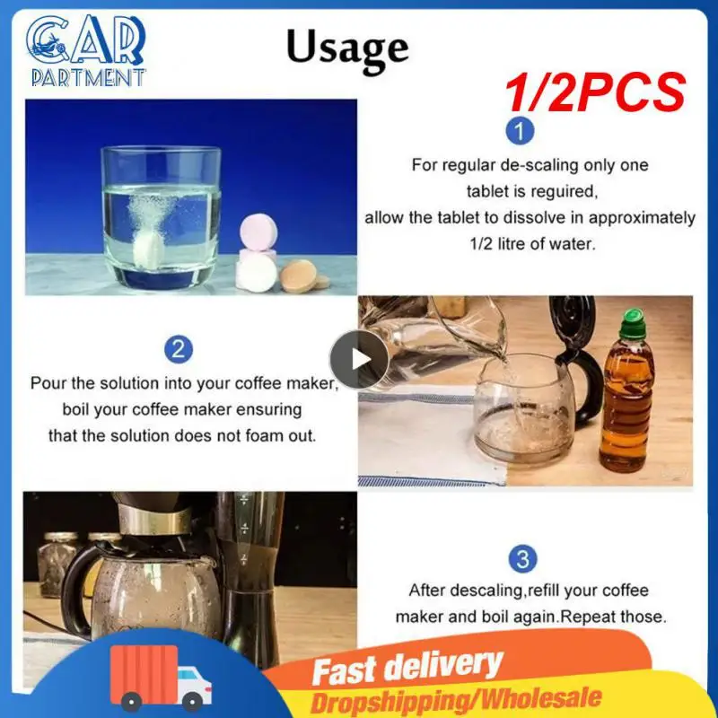 

1/2PCS Espresso Coffee Machine Cleaning Tablet Effervescent Tablet Descaling Agent Kitchen Household Cleaning Product