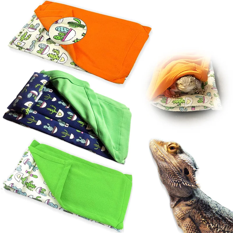 

Bearded Dragon Lizard Chameleon Habitat Bed Reptile Sleeping Bag with Pillow Pet Hide Shelter Warm Bed deco terrarium reptile