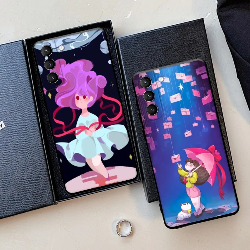 

Bee And Puppycat Temp Work Phone Case For Samsung Galaxy S22 23 21 S20 FE Ultra S10 S9 S8 Plus S10e Note 20Ultra 10Plus Cover