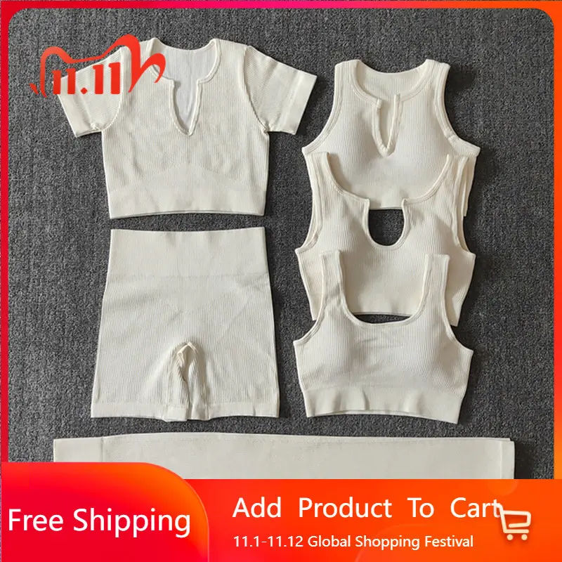 

4/5/6 Seamless Yoga Set Seamless Breathable Sports Bra Set Running Shorts Fitness Suit Gym Set Women Sport Set Clothes for Women