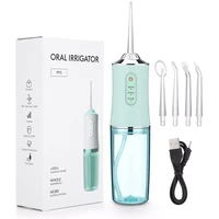 oral irrigator portable dental water flosser usb rechargeable water jet floss tooth pick 4 jet tip 220ml 3 modes ipx7 1400rpm