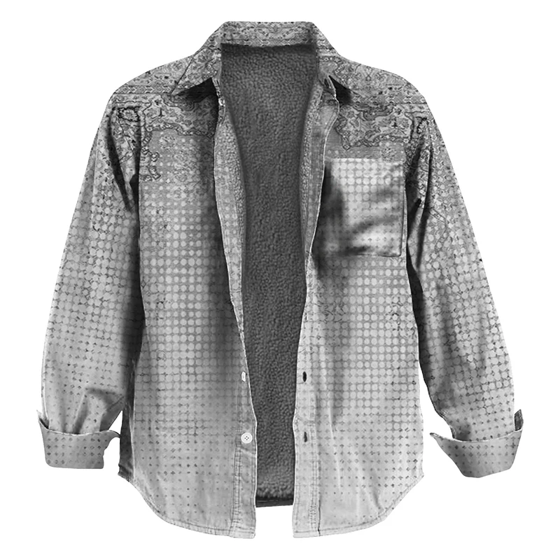 

Vintage Plaid Printing Mens Woolen Coats 2022 Fall Winter Leisure Lapel Long Sleeve Buttoned Loose Jackets For Men New Outerwear