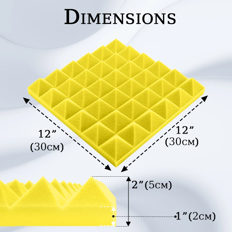 Акустическая пена TOUO 6/12/24 шт. звукопоглощающие поролоновые панели высокой