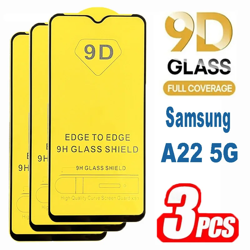 

3Pcs 9D Screen Protectors for Samsung Galaxy A22 5G Tempered Glass Films