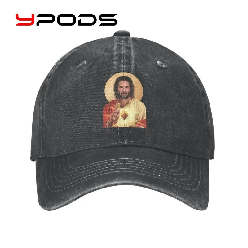 

Personalized Cotton Saint Keanu Reeves Motorcycle baseball cap Sports Women Men's Adjustable Meme Jesus John Wick Dad Hat Spring