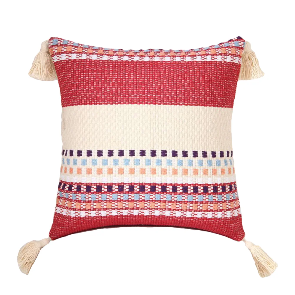 

Cotton Tassel Pillow Cover Sofa Decorative Pillowcase Durable Pillowcase for Home