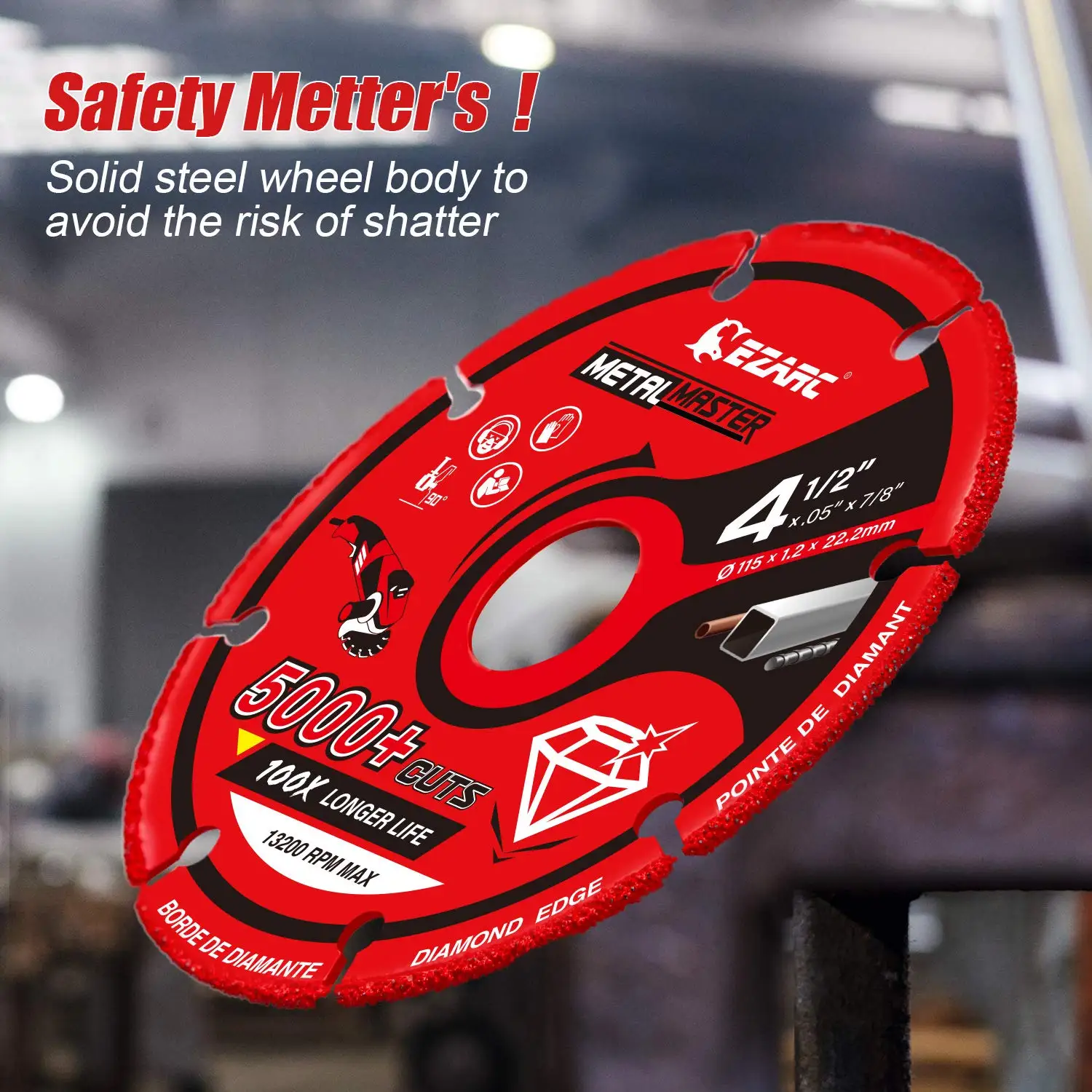 Алмазные отрезные диски EZARC 4 5 дюйма для резки металла шт. угловых шлифовальных