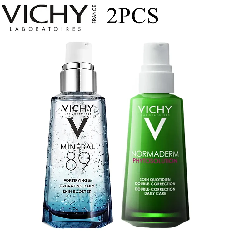 

2PCS Vichy Mineral 89 Hyaluronic Acid Face Serum and Normaderm Phytosolution Serum Anti Acne Nourishing and Hydrating 50ml