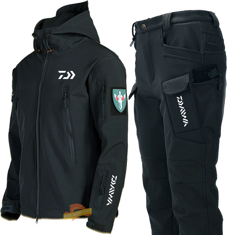 

Cold Proof Coat Men's Winter Waterproof Soft Shell Jacket Cycling Clothes Outdoor Mountaineering Ski Windproof Warm Fishing Suit