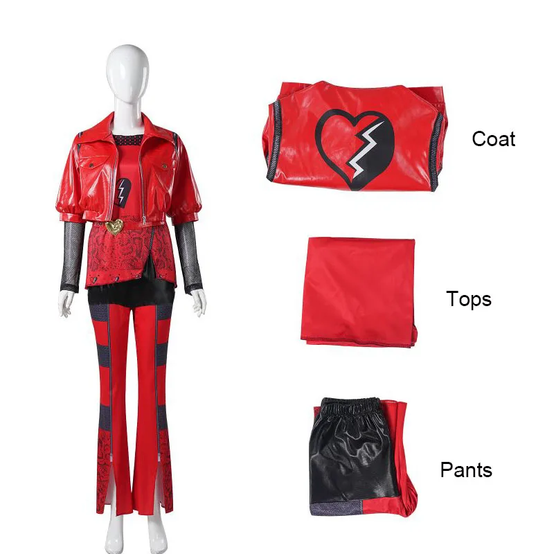 Красный карнавальный костюм на Хэллоуин 2024 красная униформа для дочки Потомки