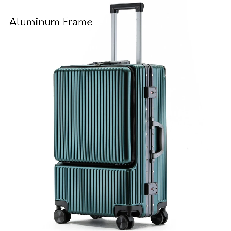 

and women's side open pull rod case 20" Boarding travel suitcase front open Business Luggage men's S12357-S12368 Morliron